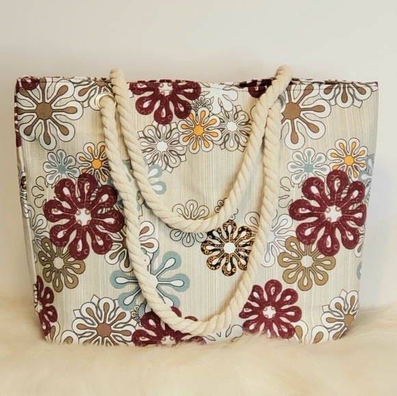 Flower Canvas Tote Bag - Picture 1 of 3